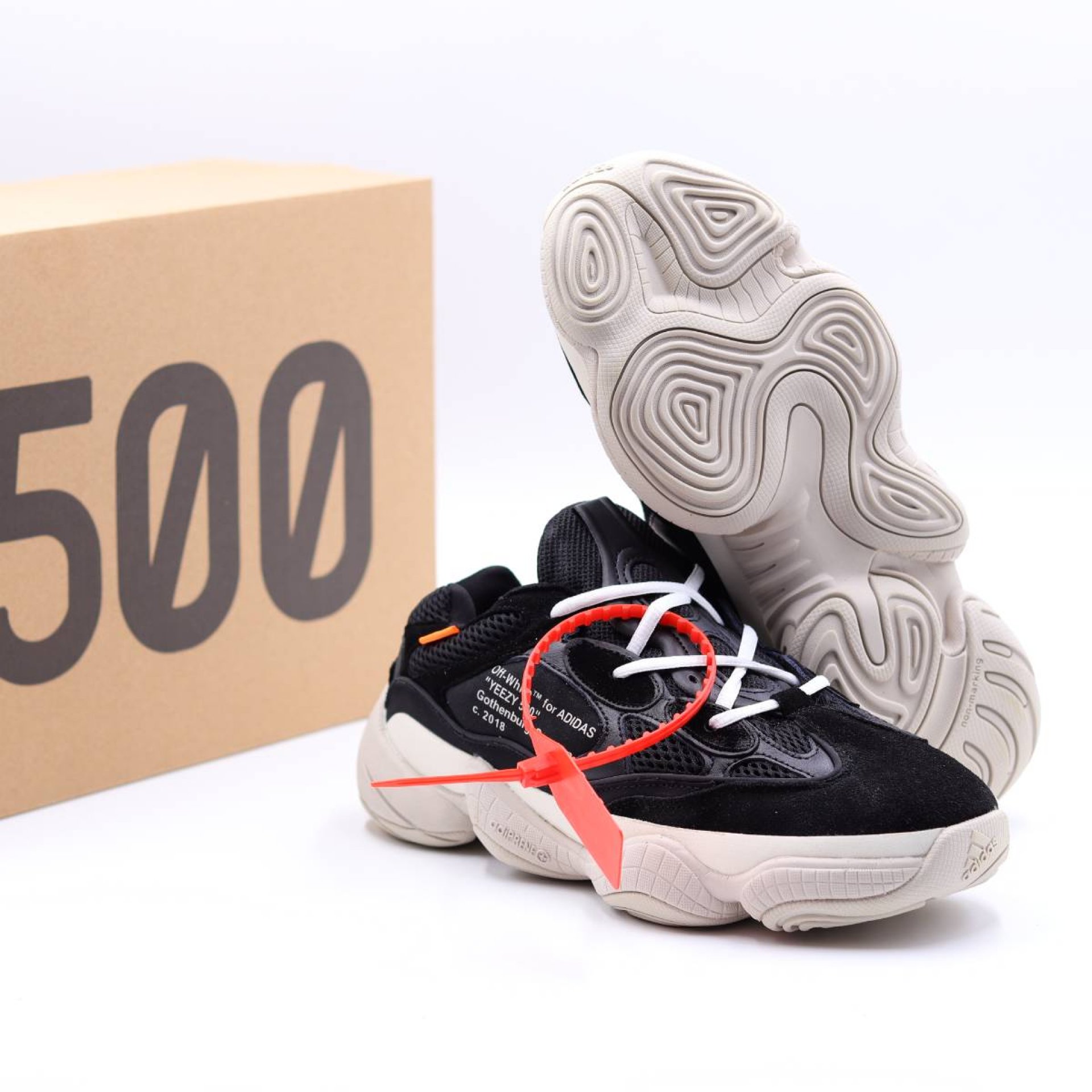 Virgil Abloh Off-White X Kanye West X Adidas Yeezy 500 Black/White For ...