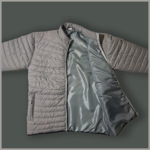 Quilted Puffer Jacket-Grey