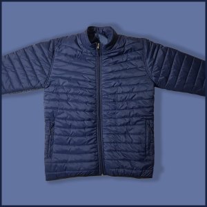 Quilted Puffer Jacket-Blue