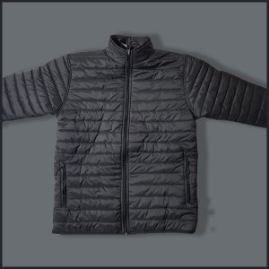 Quilted Puffer Jacket-Black