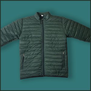 Quilted Puffer Jacket-Green