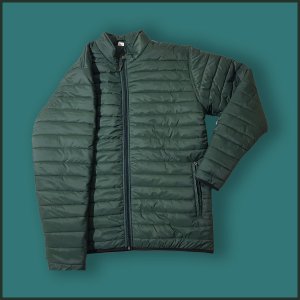 Quilted Puffer Jacket-Green