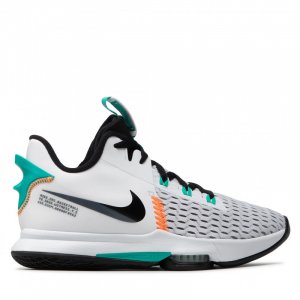 LeBron Witness 5  White/Clear Jade/Total Orange/Black