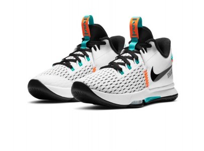 LeBron Witness 5  White/Clear Jade/Total Orange/Black