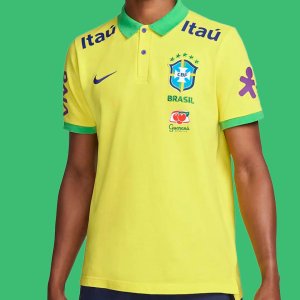NIKE BRAZIL Men's Polo (FIFA World Cup 2022 Edition) Yellow