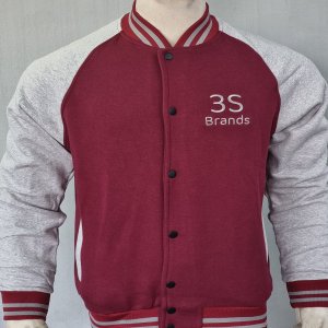 3S Brands Varsity Jackets (Fleece) - Maroon Grey