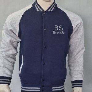 3S Brands Varsity Jackets (Fleece) - Blue Grey