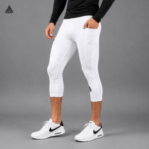 Compression Tights ¾ Unisex - White