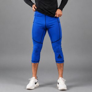 Compression Tights ¾ Unisex - Royal Blue