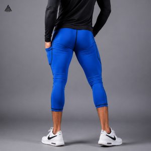 Compression Tights ¾ Unisex - Royal Blue